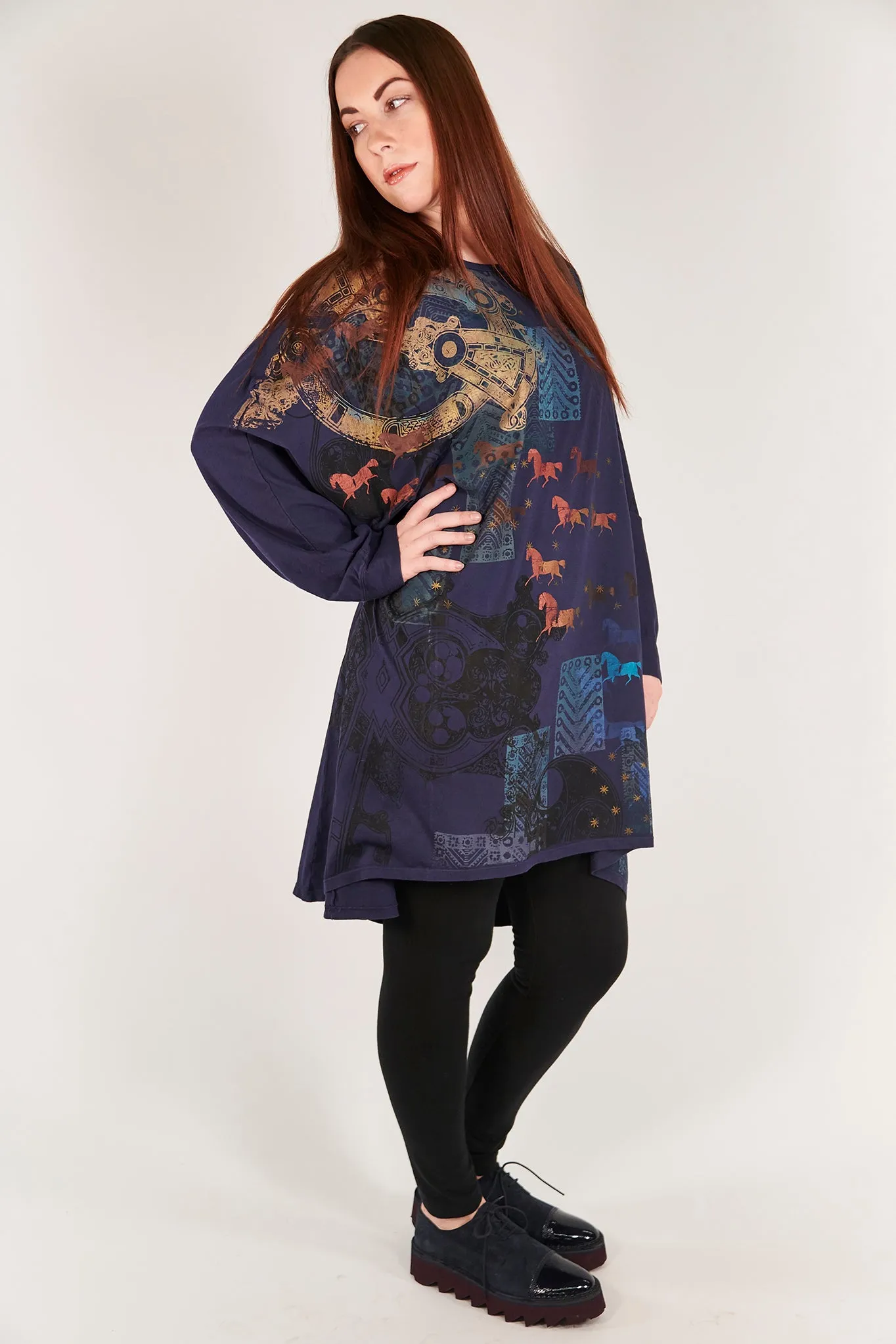 1258-Oversized Tunic Tee-Odyssey Blue-Atlantean Dreamscape