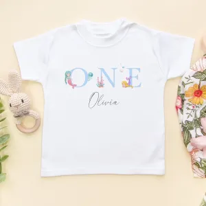 1st Birthday Mermaid Personalised Toddler & Kids T Shirt