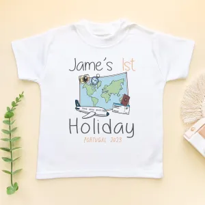 1st Holiday Personalised Toddler & Kids T Shirt