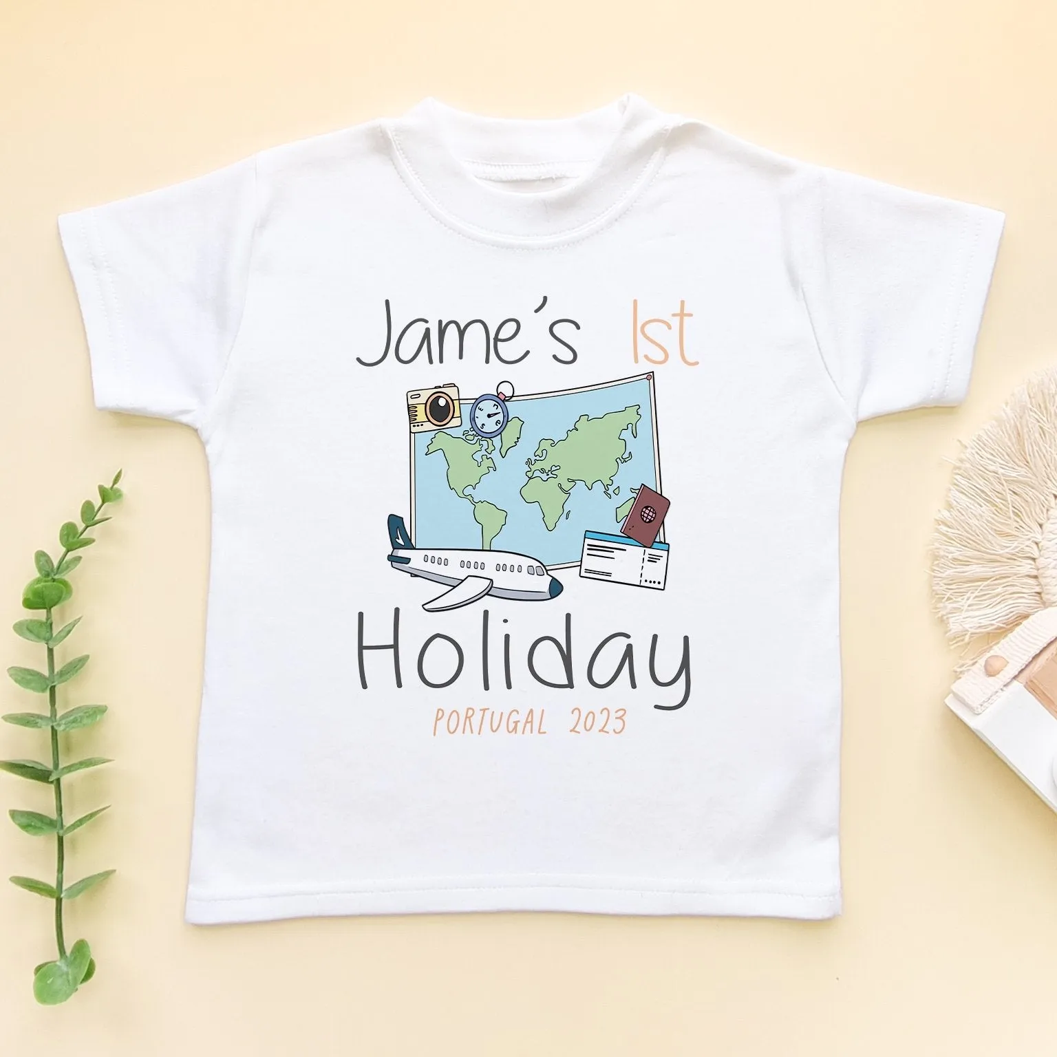 1st Holiday Personalised Toddler & Kids T Shirt