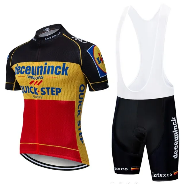 2020 QUICK STEP ProTeam summer cycling Jersey set Bicycle Clothing Breathable Men Short Sleeve shirt Bike bib shorts 20D Gel pad