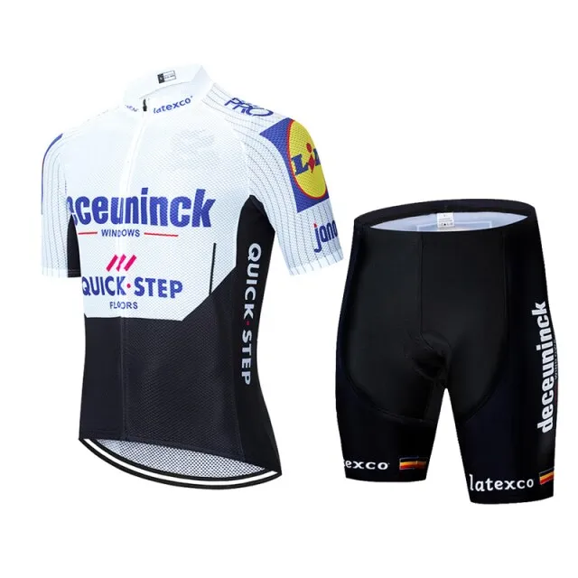 2020 QUICK STEP ProTeam summer cycling Jersey set Bicycle Clothing Breathable Men Short Sleeve shirt Bike bib shorts 20D Gel pad