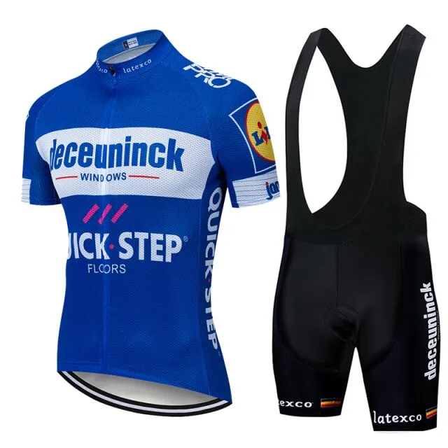 2020 QUICK STEP ProTeam summer cycling Jersey set Bicycle Clothing Breathable Men Short Sleeve shirt Bike bib shorts 20D Gel pad