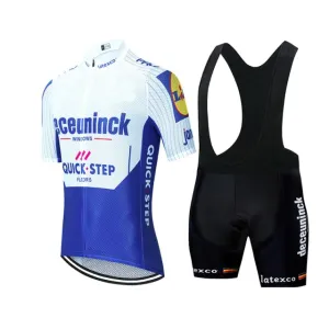 2020 QUICK STEP ProTeam summer cycling Jersey set Bicycle Clothing Breathable Men Short Sleeve shirt Bike bib shorts 20D Gel pad