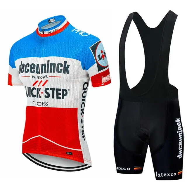 2020 QUICK STEP ProTeam summer cycling Jersey set Bicycle Clothing Breathable Men Short Sleeve shirt Bike bib shorts 20D Gel pad