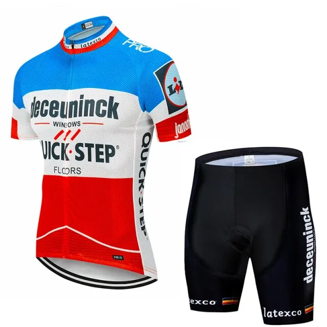 2020 QUICK STEP ProTeam summer cycling Jersey set Bicycle Clothing Breathable Men Short Sleeve shirt Bike bib shorts 20D Gel pad