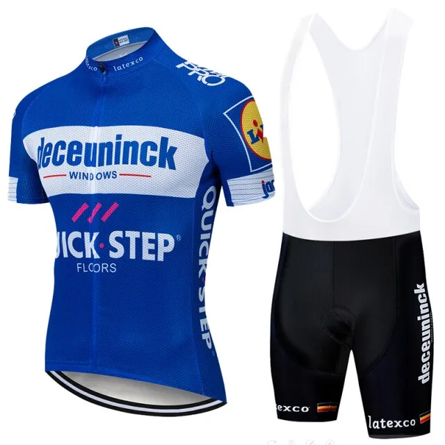 2020 QUICK STEP ProTeam summer cycling Jersey set Bicycle Clothing Breathable Men Short Sleeve shirt Bike bib shorts 20D Gel pad