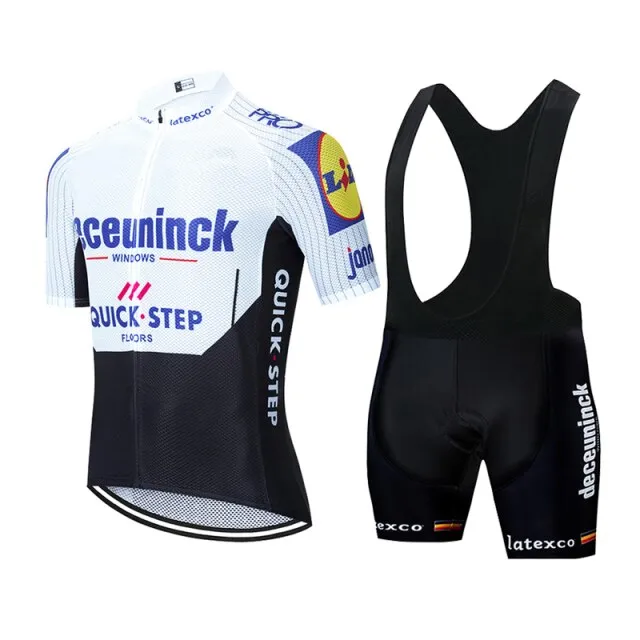 2020 QUICK STEP ProTeam summer cycling Jersey set Bicycle Clothing Breathable Men Short Sleeve shirt Bike bib shorts 20D Gel pad