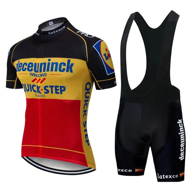 2020 QUICK STEP ProTeam summer cycling Jersey set Bicycle Clothing Breathable Men Short Sleeve shirt Bike bib shorts 20D Gel pad