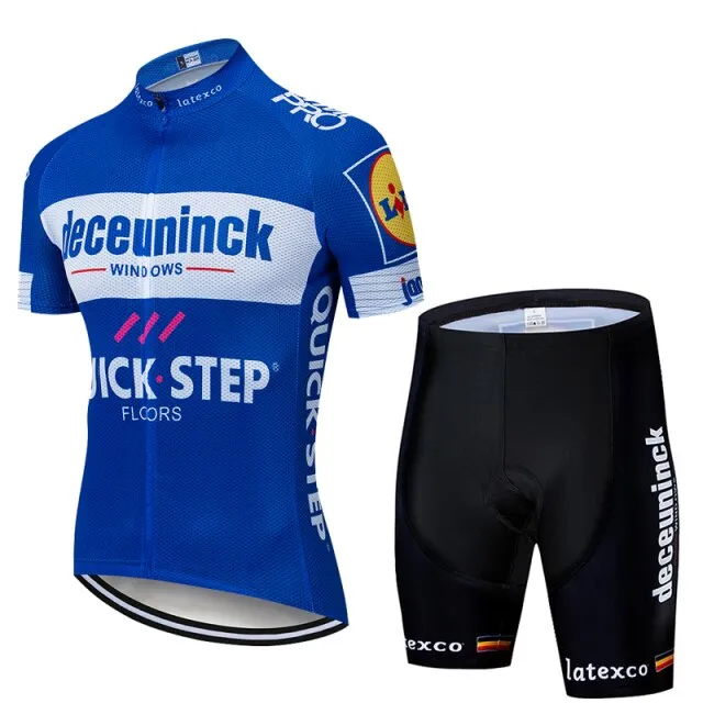 2020 QUICK STEP ProTeam summer cycling Jersey set Bicycle Clothing Breathable Men Short Sleeve shirt Bike bib shorts 20D Gel pad