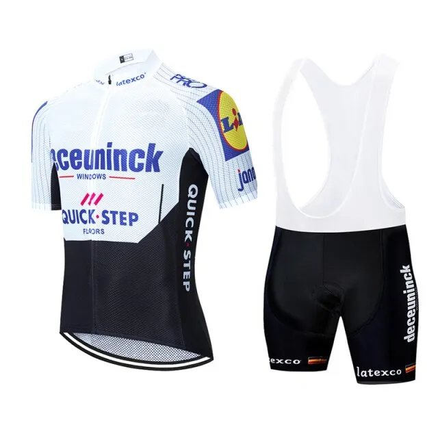 2020 QUICK STEP ProTeam summer cycling Jersey set Bicycle Clothing Breathable Men Short Sleeve shirt Bike bib shorts 20D Gel pad