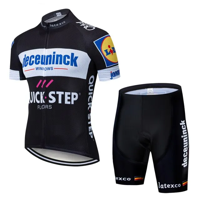 2020 QUICK STEP ProTeam summer cycling Jersey set Bicycle Clothing Breathable Men Short Sleeve shirt Bike bib shorts 20D Gel pad