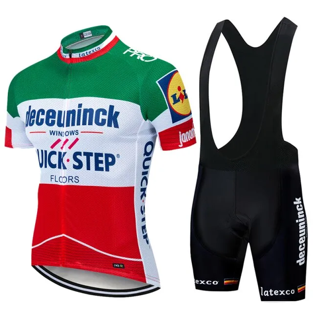 2020 QUICK STEP ProTeam summer cycling Jersey set Bicycle Clothing Breathable Men Short Sleeve shirt Bike bib shorts 20D Gel pad