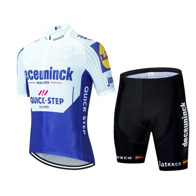 2020 QUICK STEP ProTeam summer cycling Jersey set Bicycle Clothing Breathable Men Short Sleeve shirt Bike bib shorts 20D Gel pad