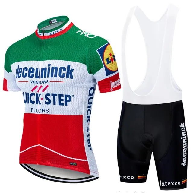 2020 QUICK STEP ProTeam summer cycling Jersey set Bicycle Clothing Breathable Men Short Sleeve shirt Bike bib shorts 20D Gel pad