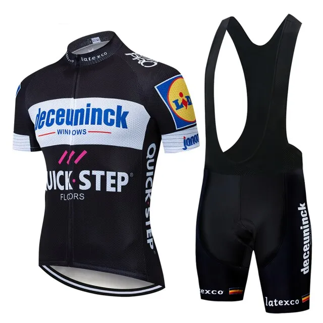 2020 QUICK STEP ProTeam summer cycling Jersey set Bicycle Clothing Breathable Men Short Sleeve shirt Bike bib shorts 20D Gel pad