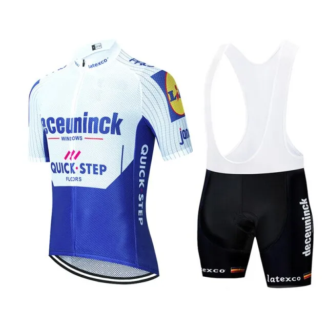 2020 QUICK STEP ProTeam summer cycling Jersey set Bicycle Clothing Breathable Men Short Sleeve shirt Bike bib shorts 20D Gel pad