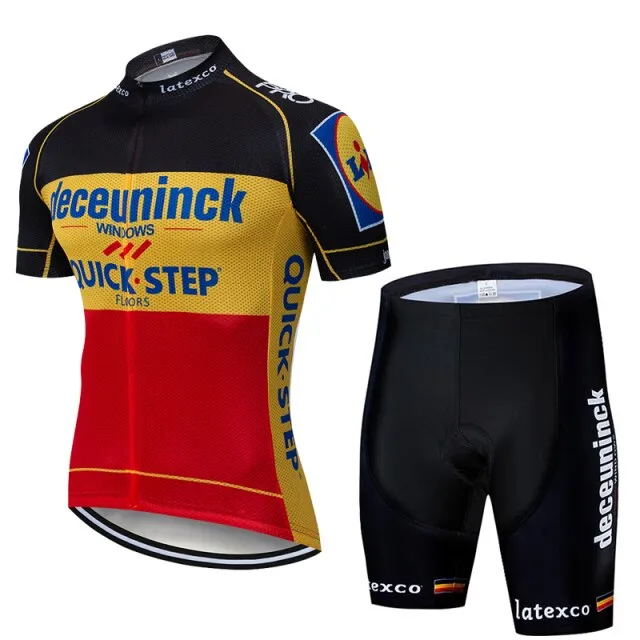 2020 QUICK STEP ProTeam summer cycling Jersey set Bicycle Clothing Breathable Men Short Sleeve shirt Bike bib shorts 20D Gel pad