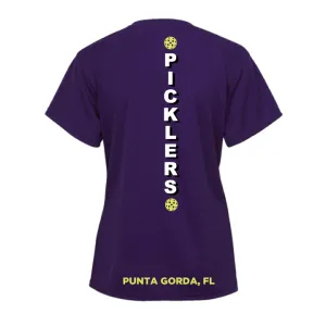 2024 Peace River Picklers Pickleball Ladies Performance Short Sleeve Shirt - Design 4
