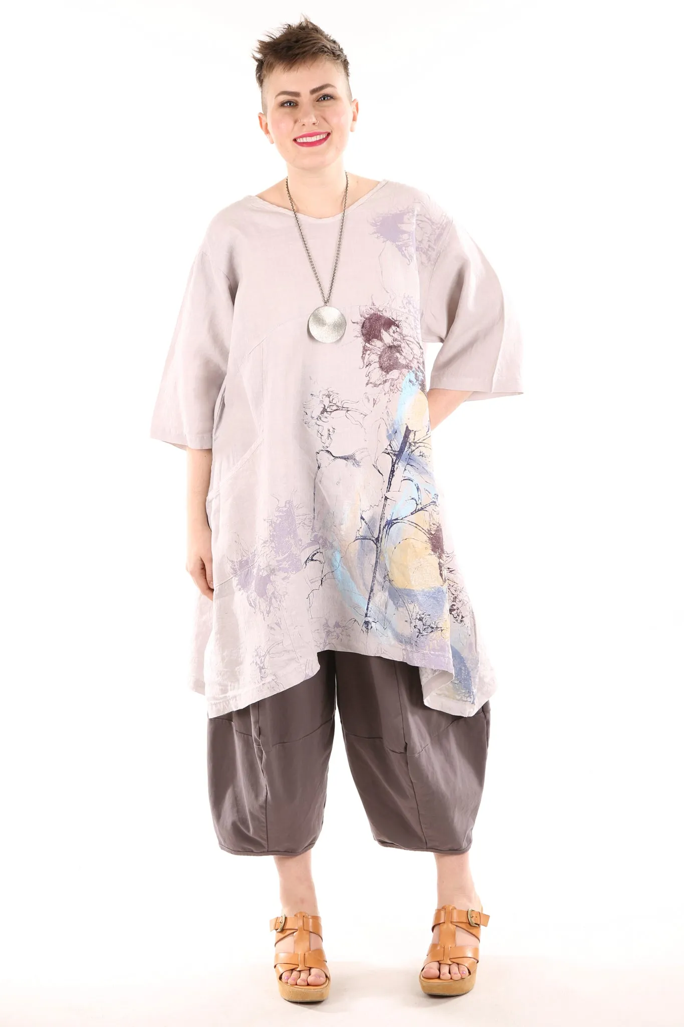 2257-OV Century Tunic- Pearl Printed