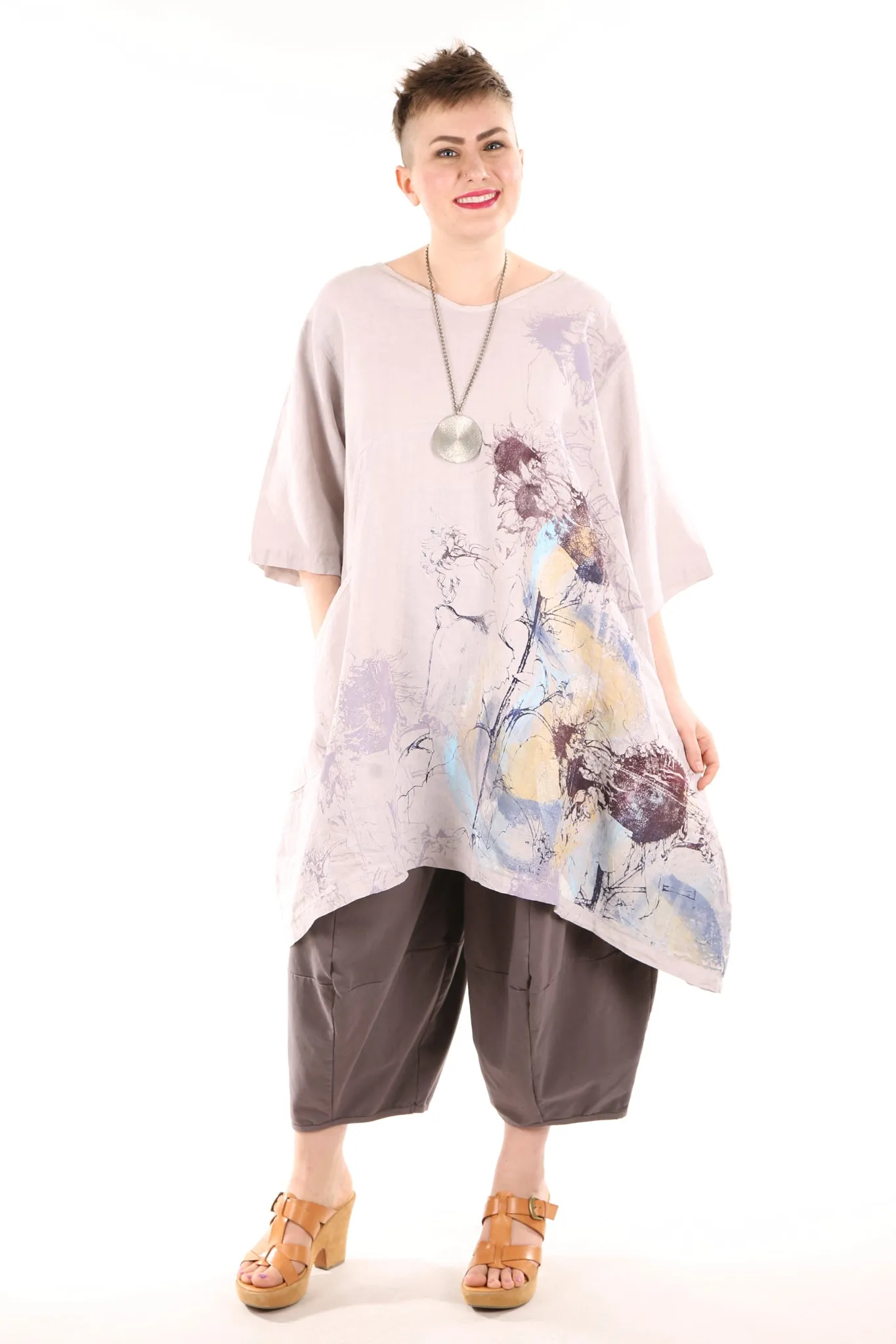 2257-OV Century Tunic- Pearl Printed