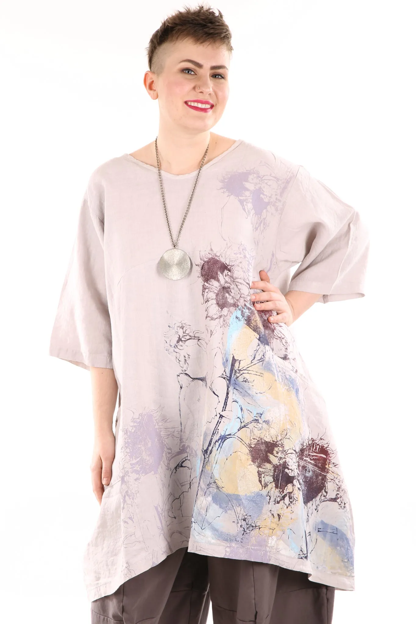 2257-OV Century Tunic- Pearl Printed