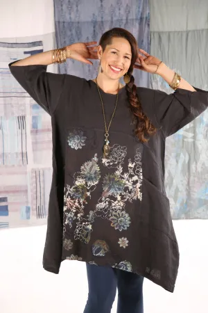 2257-OV Century Tunic-Soft Black-Printed