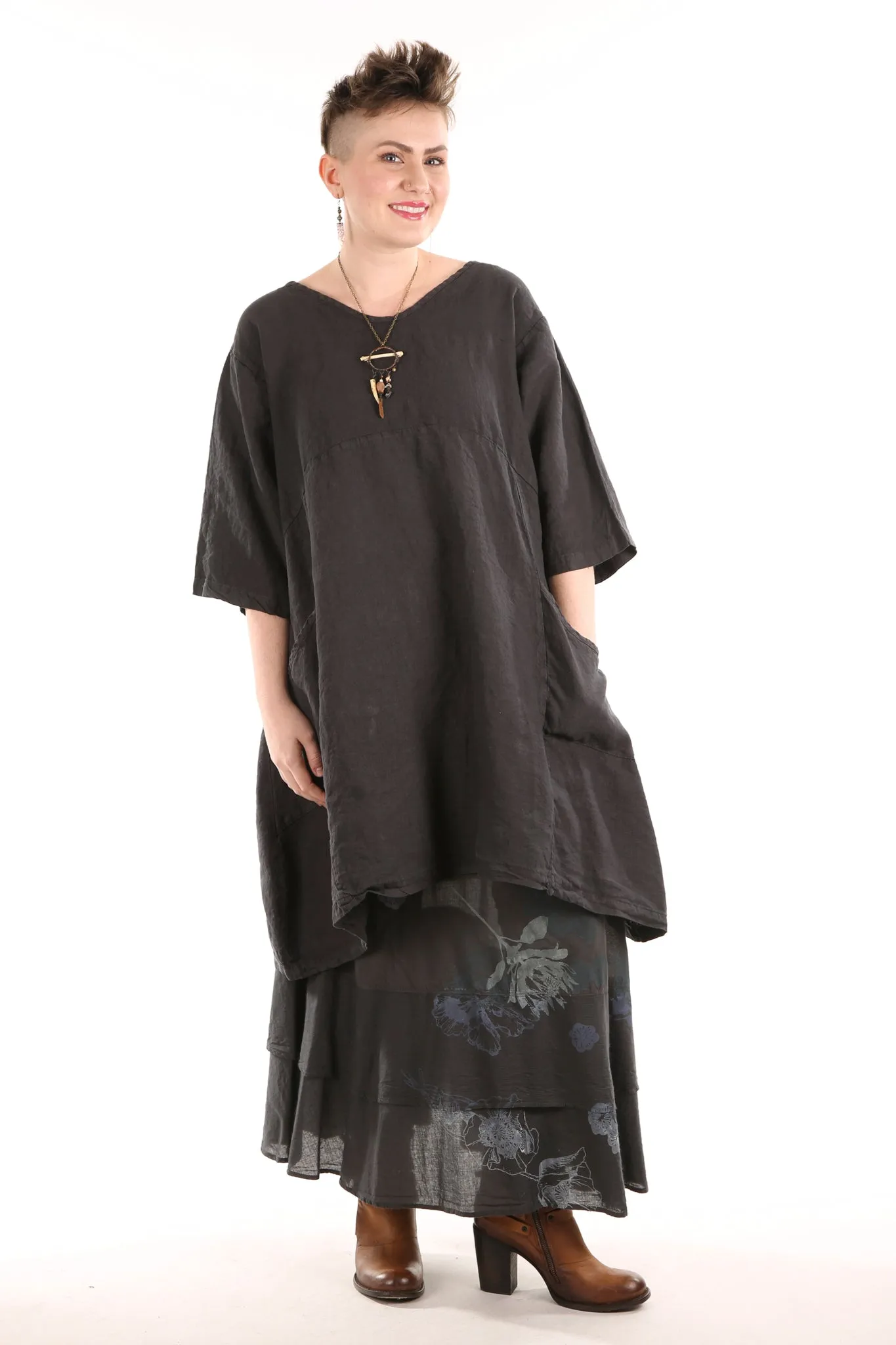 2257-OV Century Tunic-Soft Black-Unprinted