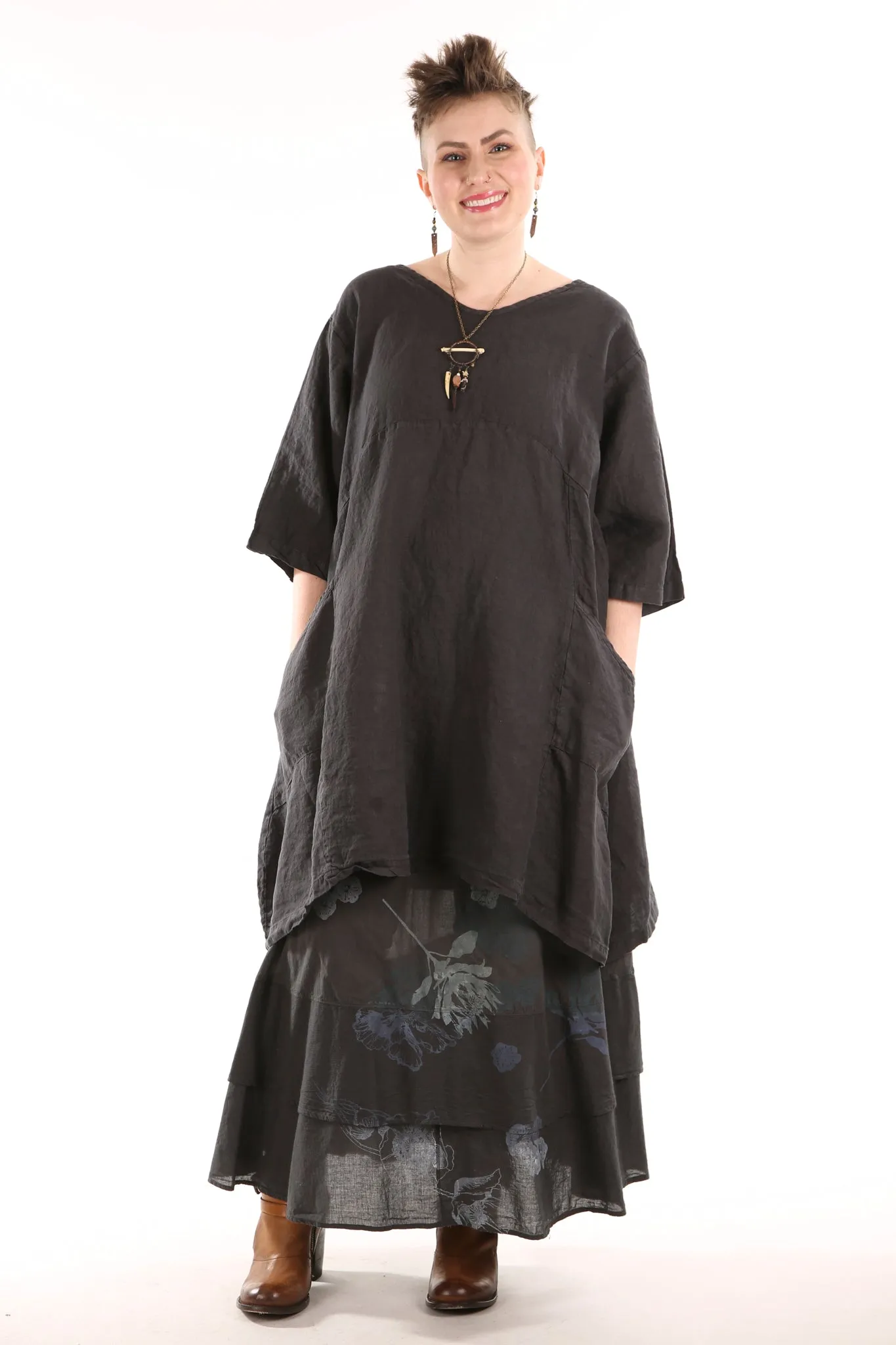 2257-OV Century Tunic-Soft Black-Unprinted