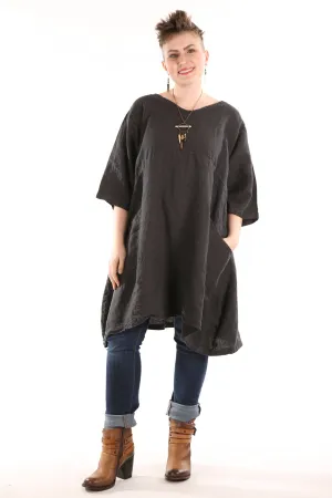 2257-OV Century Tunic-Soft Black-Unprinted