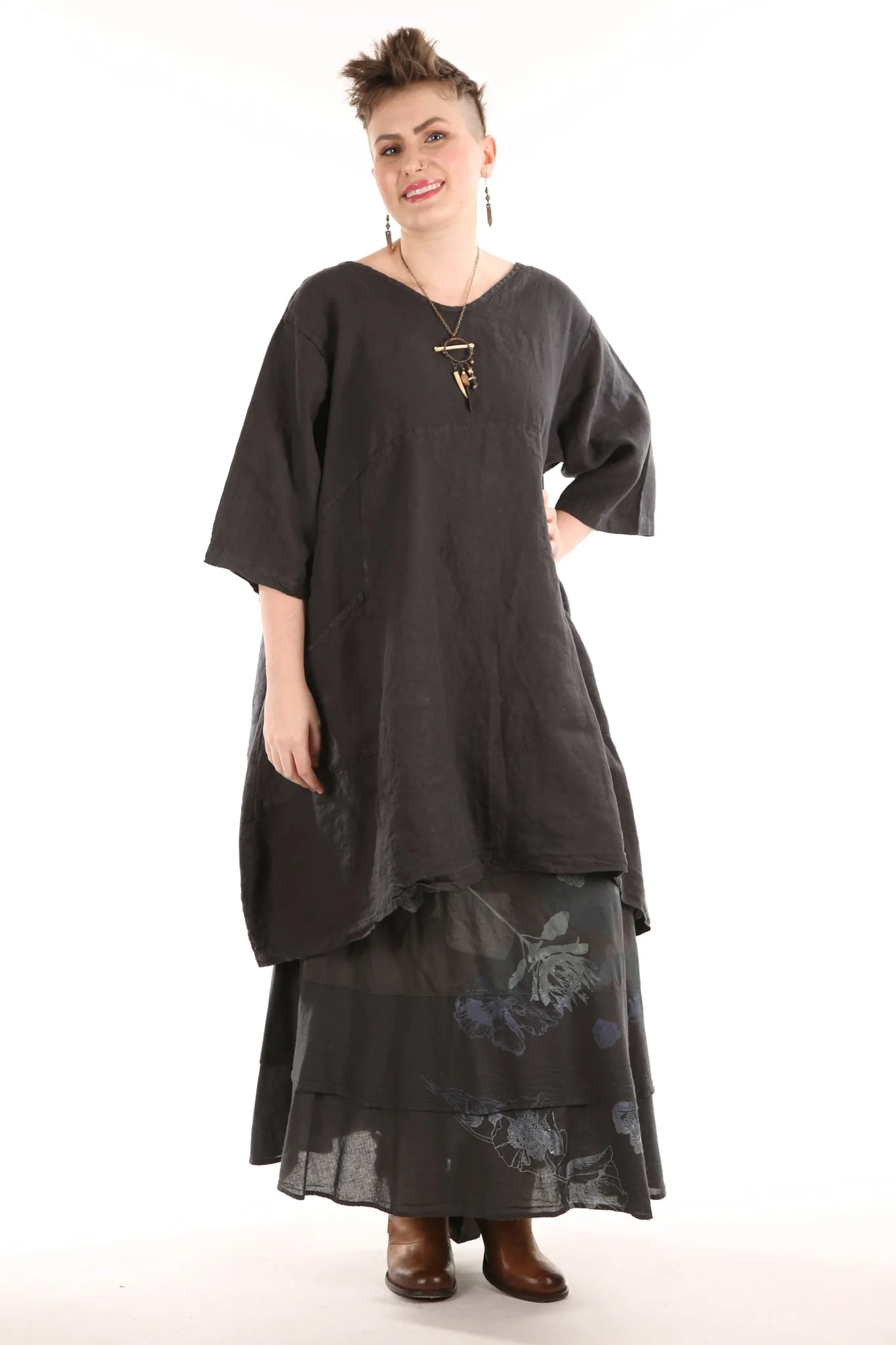 2257-OV Century Tunic-Soft Black-Unprinted