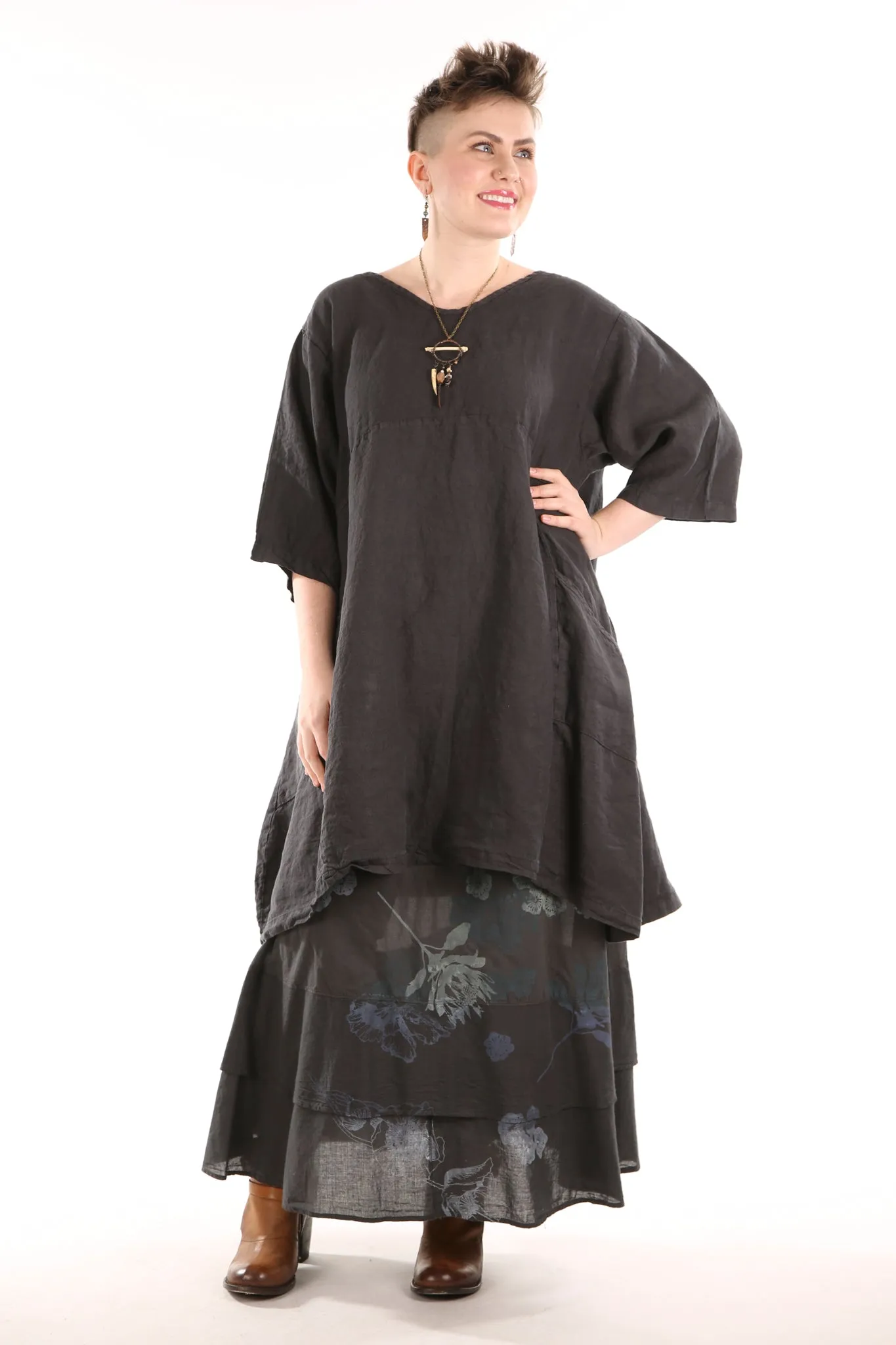 2257-OV Century Tunic-Soft Black-Unprinted