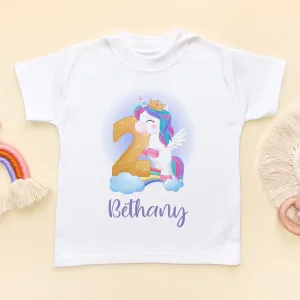 2nd Birthday Unicorn Personalised T Shirt
