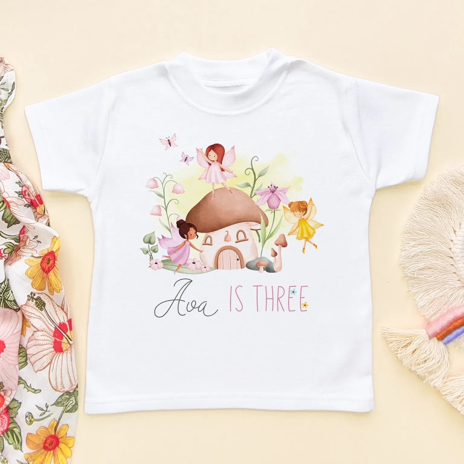 3rd Birthday Fairy Theme Personalised T Shirt