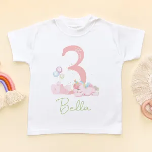 3rd Birthday Unicorn Personalised T Shirt