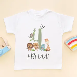 4th Birthday Animals Personalised T Shirt