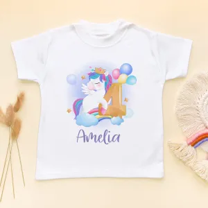 4th Birthday Unicorn Personalised T Shirt