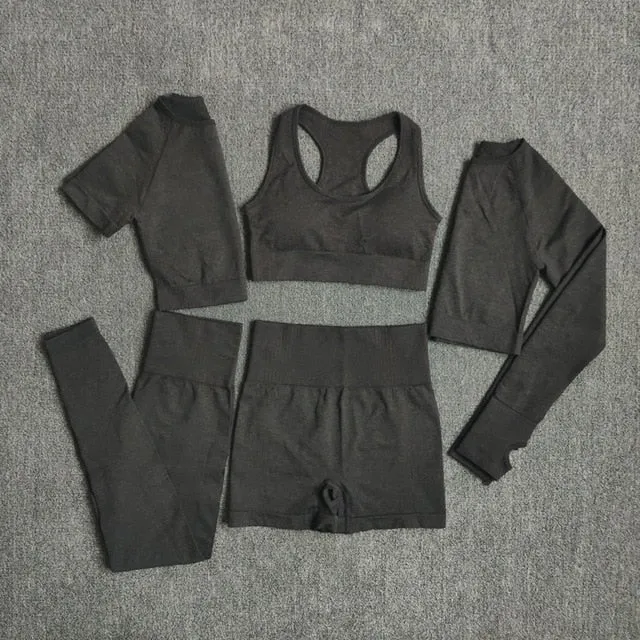 5 Pcs Seamless Women Yoga/Sports workout suit