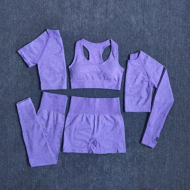 5 Pcs Seamless Women Yoga/Sports workout suit