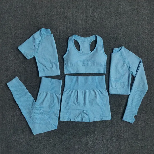 5 Pcs Seamless Women Yoga/Sports workout suit