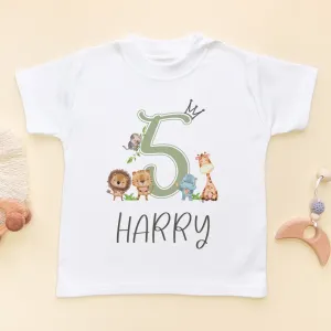 5th Birthday Animals Personalised T Shirt