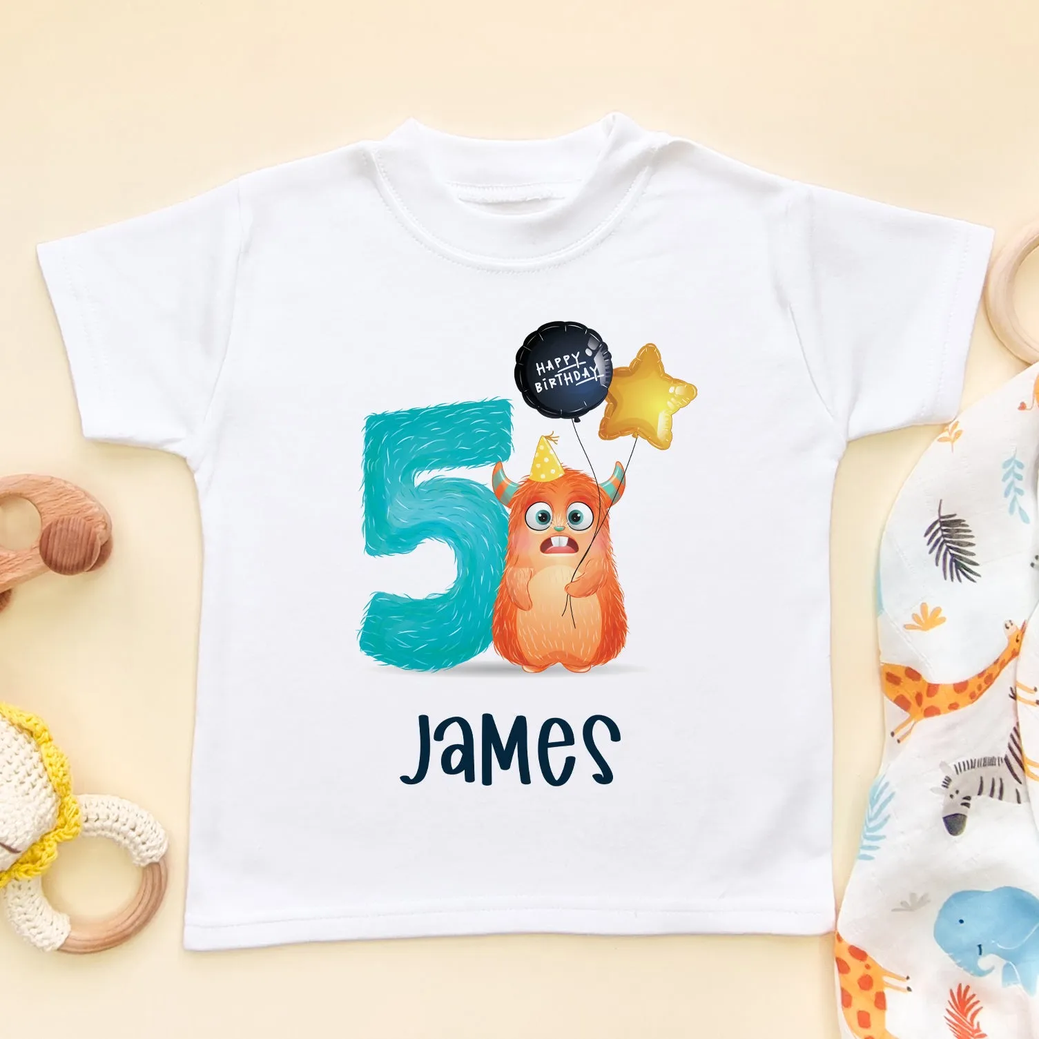 5th Birthday Cute Monster Personalised T Shirt