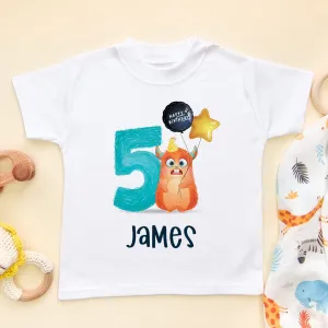 5th Birthday Cute Monster Personalised T Shirt
