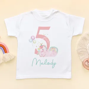 5th Birthday Unicorn Personalised T Shirt