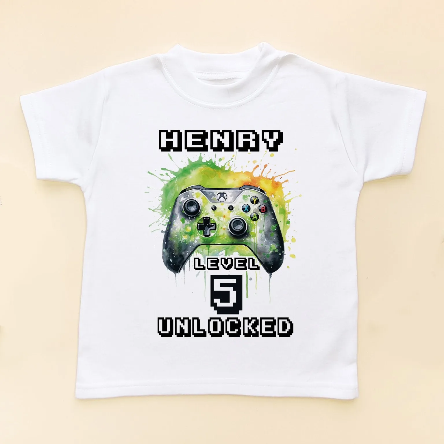 5th Birthday Unlocked Gamer Personalised T Shirt