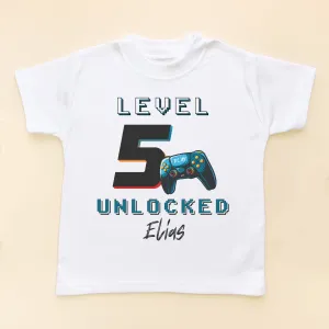 5th Level Unlocked Gamer Birthday Personalised T Shirt