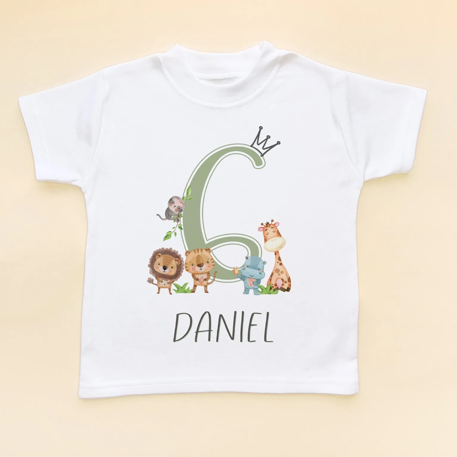 6th Birthday Animals Personalised T Shirt