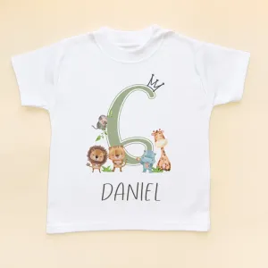 6th Birthday Animals Personalised T Shirt