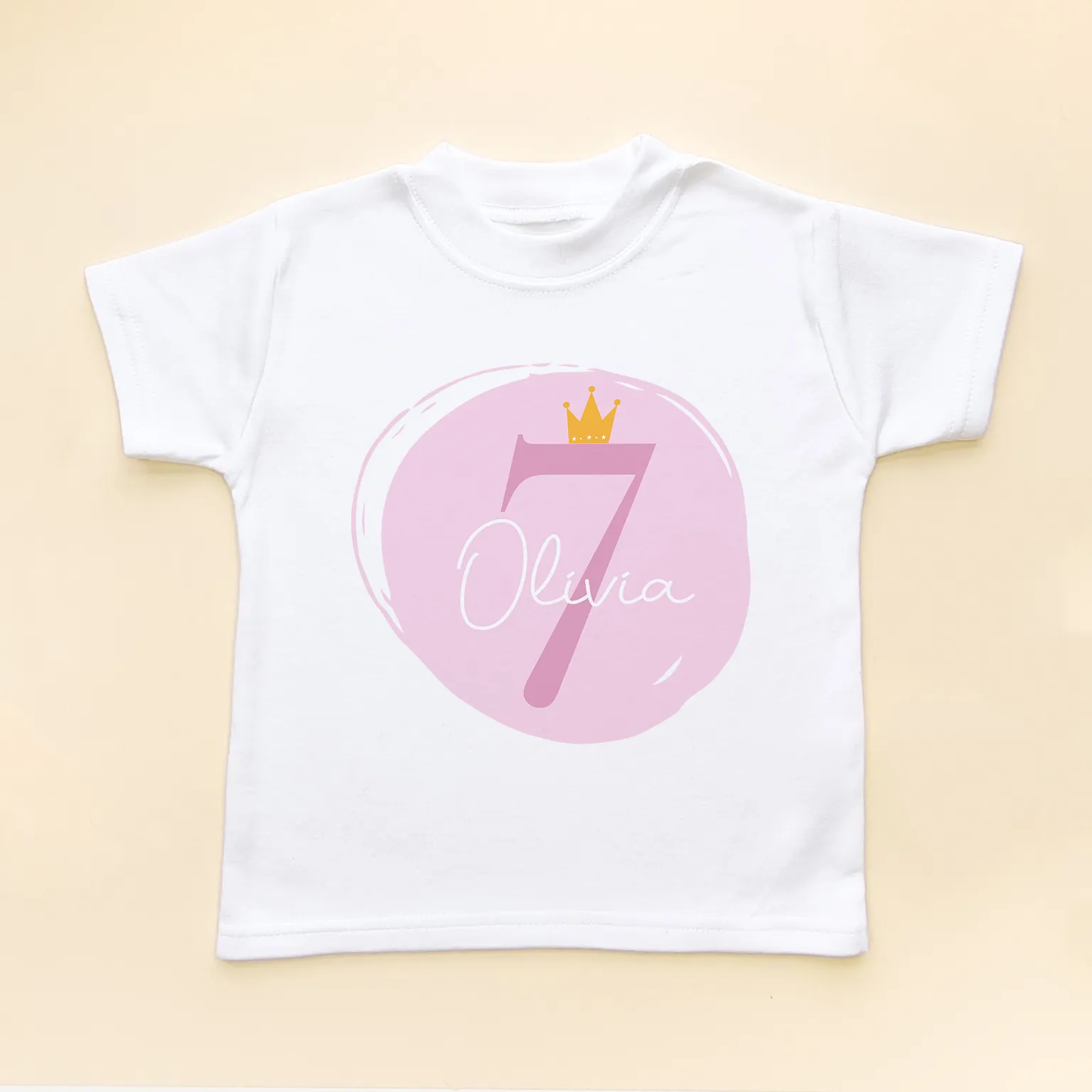 7th Birthday Girl Pink Theme Personalised T Shirt