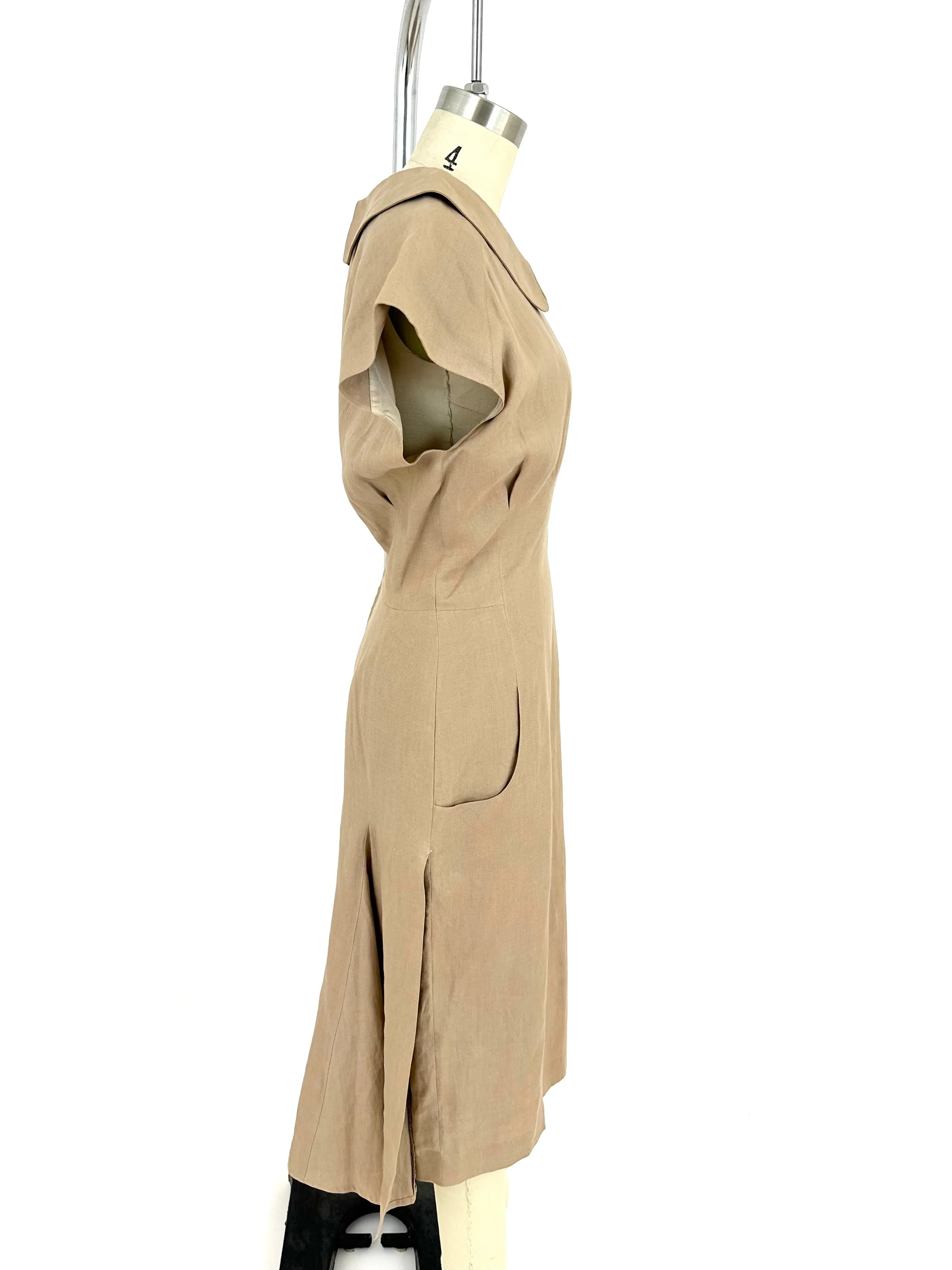 90s Karl Lagerfeld Linen Pleated Dress